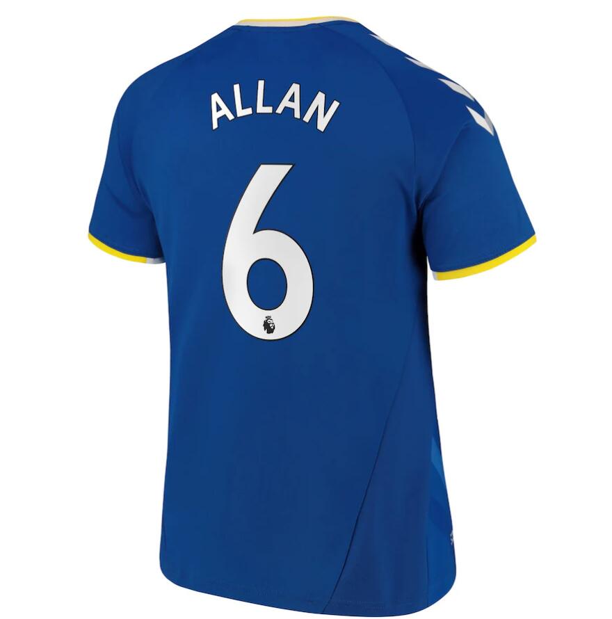 2021/22 Everton Home Kit Soccer Jersey with Allan 6 printing